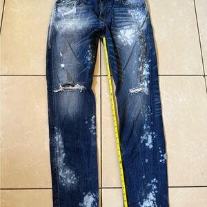 True Religion Blue Skinny Distressed Jeans